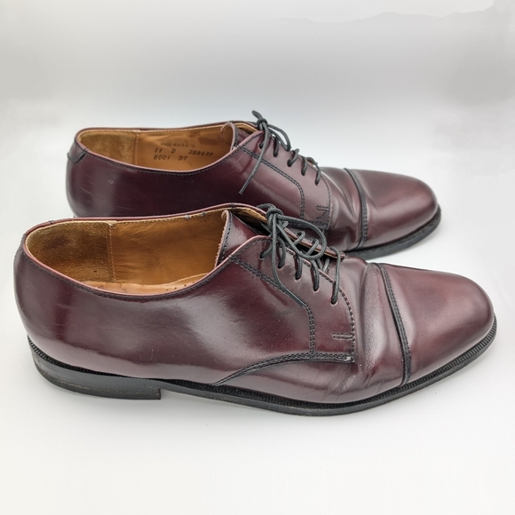 Cole Haan Men’s 11 D Caldwell Oxford Dress Shoes Burgundy Leather Cap Toe - Picture 5 of 11